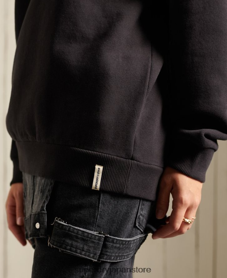 コアロゴ オーバーサイズ クルースウェットシャツ 女性 Superdry 衣類 黒 2J62PZ5858