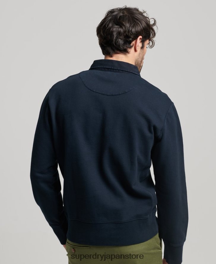 オーバーダイ ラグビー スウェットシャツ 男性 Superdry 衣類 海軍 2J62PZ585