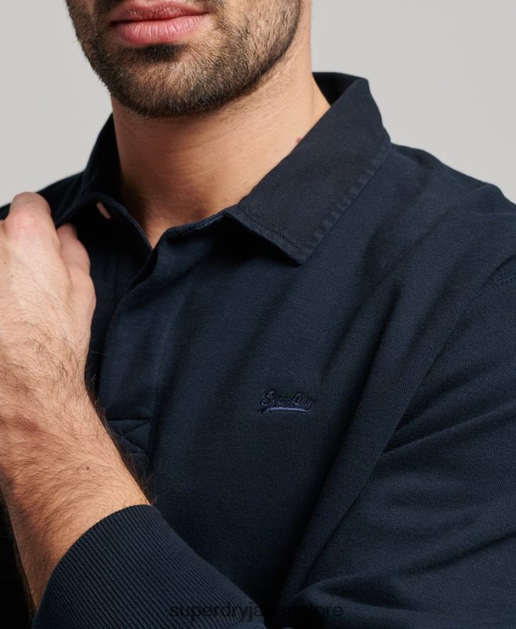 オーバーダイ ラグビー スウェットシャツ 男性 Superdry 衣類 海軍 2J62PZ585