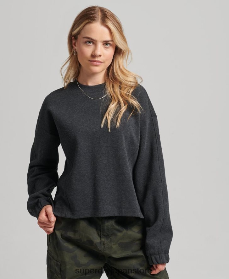 コードテッククルースウェットシャツ 女性 Superdry 衣類 濃い灰色 2J62PZ5861