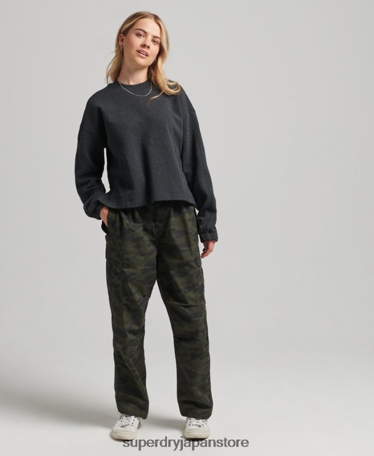 コードテッククルースウェットシャツ 女性 Superdry 衣類 濃い灰色 2J62PZ5861