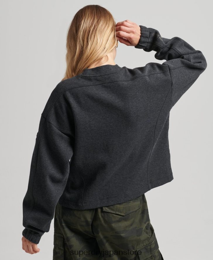 コードテッククルースウェットシャツ 女性 Superdry 衣類 濃い灰色 2J62PZ5861