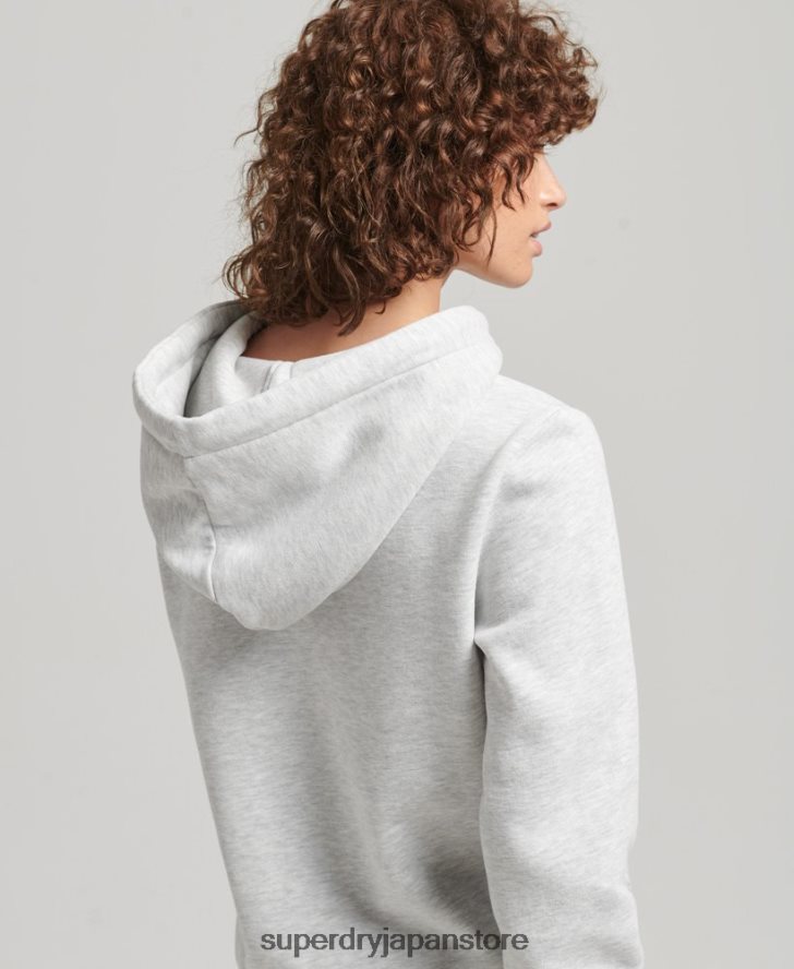 ヴィンテージロゴ ナラティブラインストーンパーカー 女性 Superdry 衣類 ライトグレー 2J62PZ5863