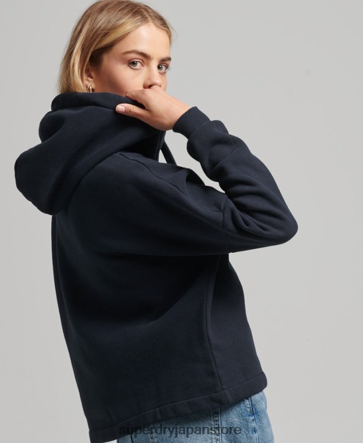 ヴィンテージロゴボックスフィットパーカー 女性 Superdry 衣類 海軍 2J62PZ5864