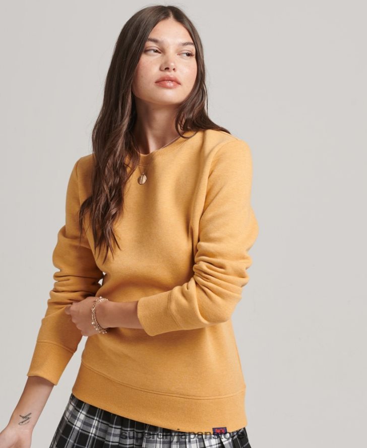 オーガニックコットン エッセンシャル ロゴ クルー スウェットシャツ 女性 Superdry 衣類 黄色 2J62PZ5865