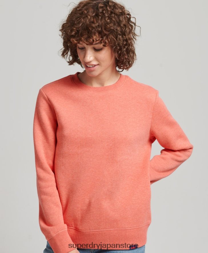 オーガニックコットン エッセンシャル ロゴ クルー スウェットシャツ 女性 Superdry 衣類 コーラル 2J62PZ5866