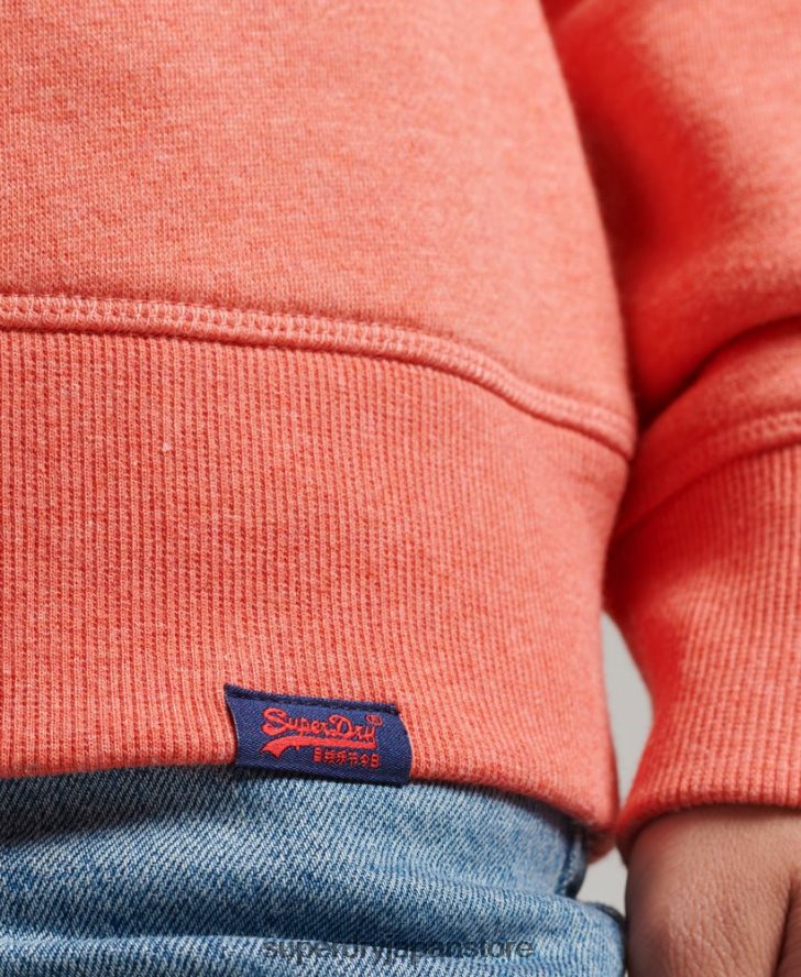 オーガニックコットン エッセンシャル ロゴ クルー スウェットシャツ 女性 Superdry 衣類 コーラル 2J62PZ5866