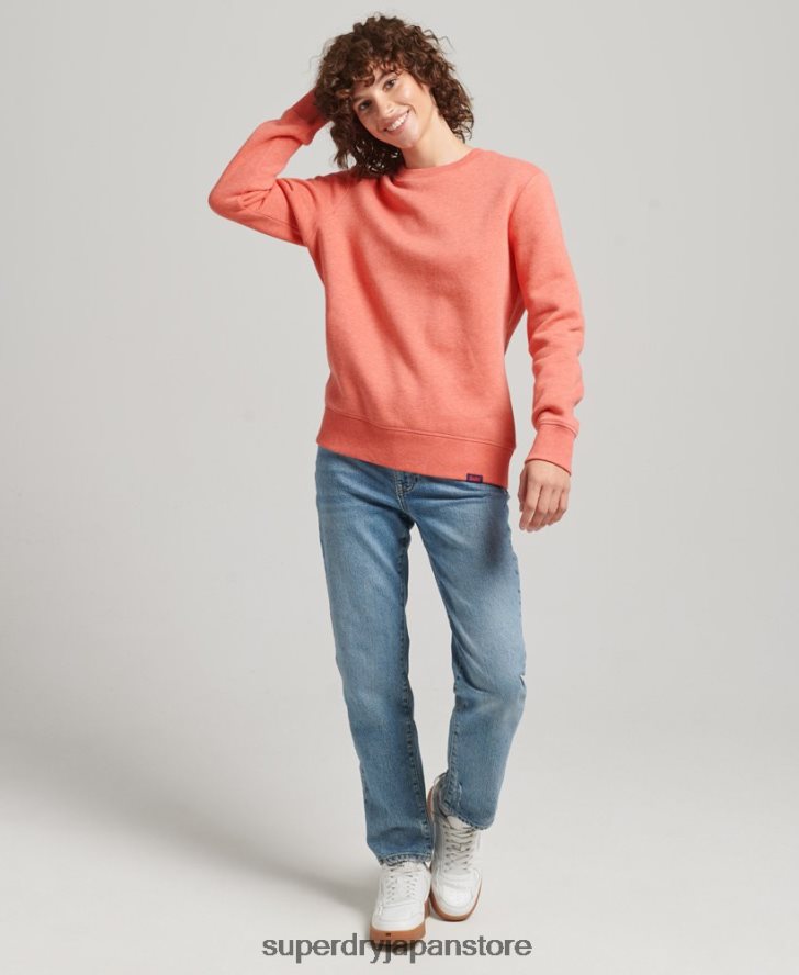 オーガニックコットン エッセンシャル ロゴ クルー スウェットシャツ 女性 Superdry 衣類 コーラル 2J62PZ5866