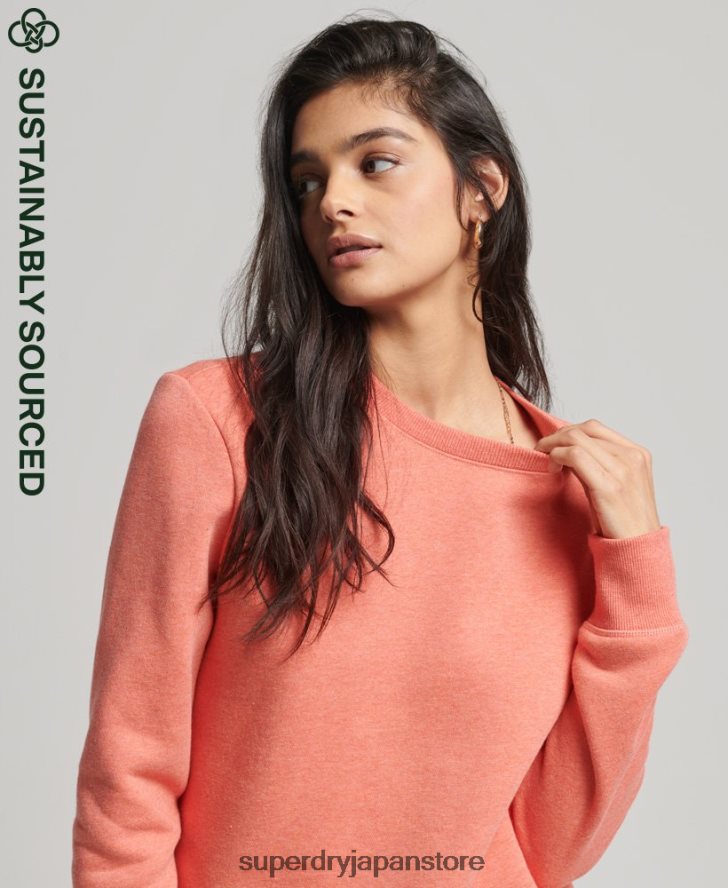 オーガニックコットン ヴィンテージ クルースウェットシャツ 女性 Superdry 衣類 コーラル 2J62PZ5868
