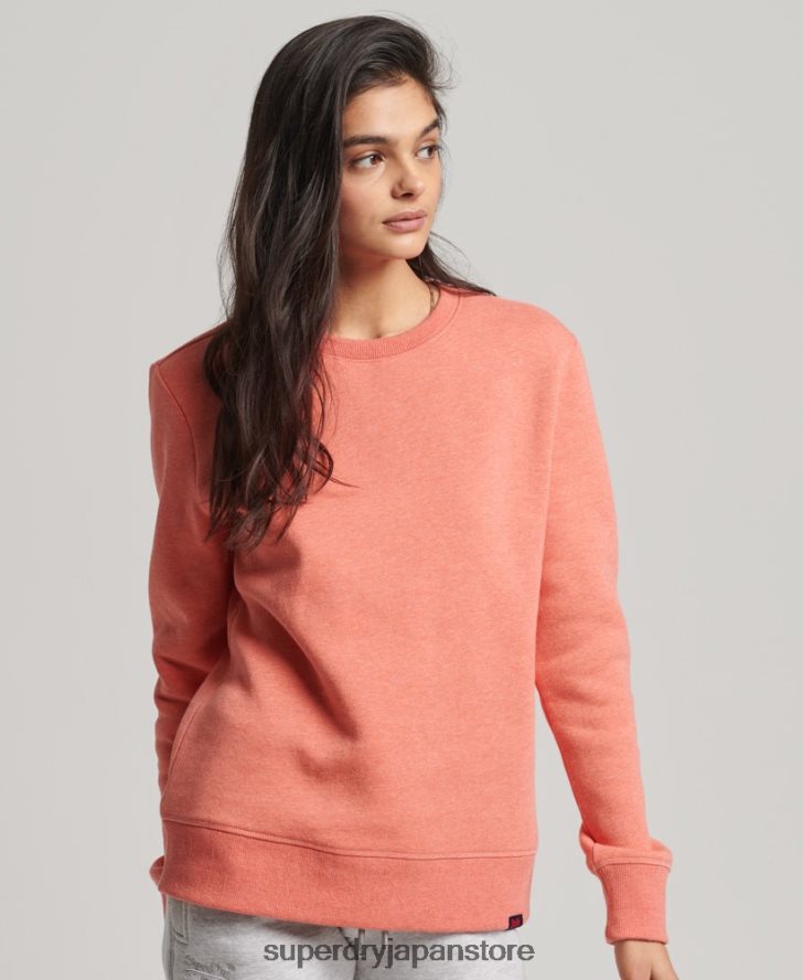 オーガニックコットン ヴィンテージ クルースウェットシャツ 女性 Superdry 衣類 コーラル 2J62PZ5868