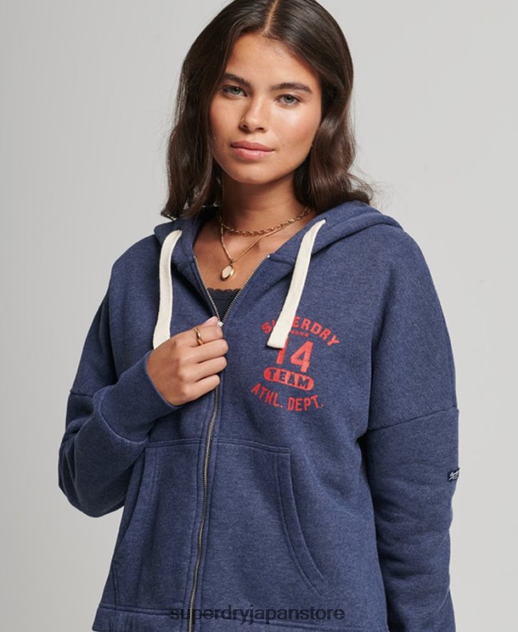 ヴィンテージカレッジジップパーカー 女性 Superdry 衣類 海軍 2J62PZ5869