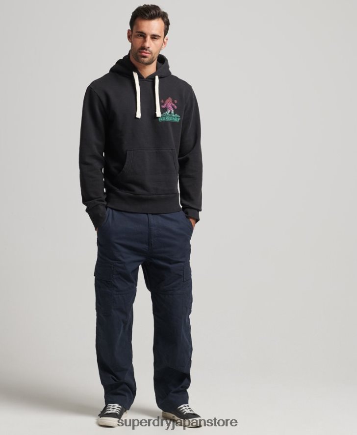 イントゥ・ザ・ウッズ グラフィック パーカー 男性 Superdry 衣類 濃い灰色 2J62PZ586