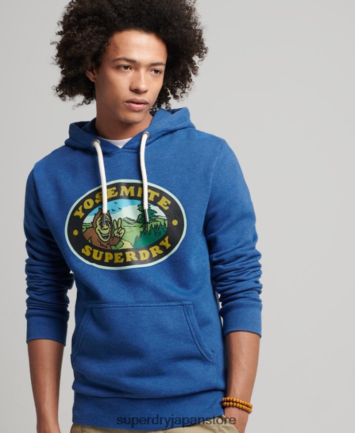 トラベルステッカーパーカー 男性 Superdry 衣類 濃紺 2J62PZ587