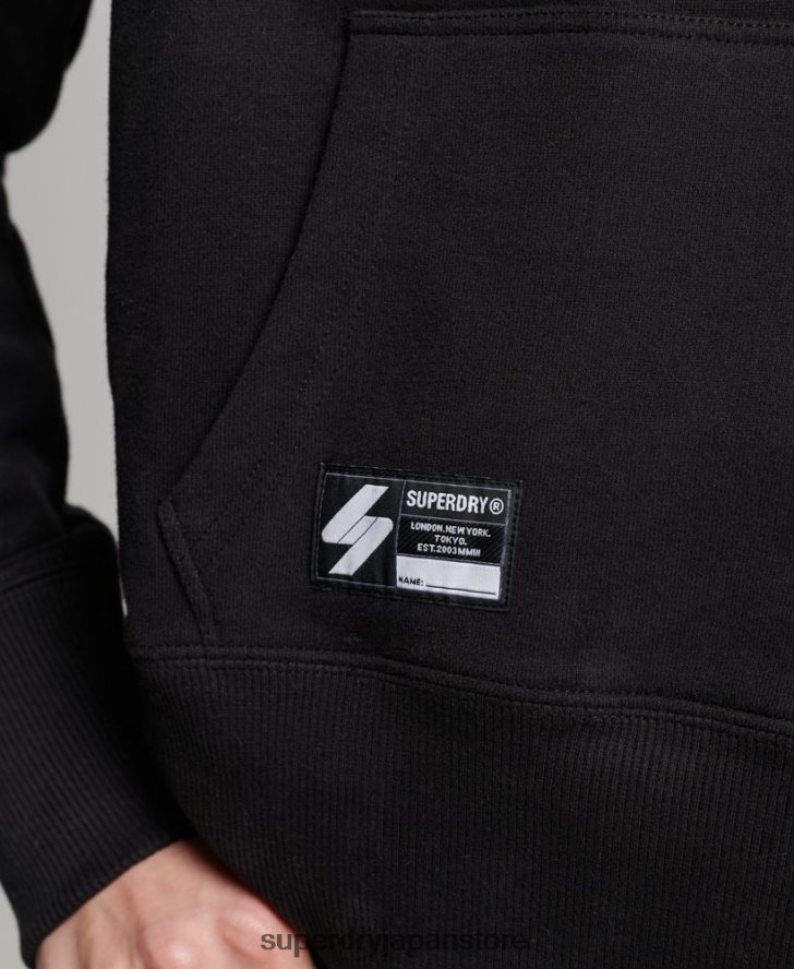 インディペンデントロゴフォイルクロップパーカー 女性 Superdry 衣類 黒 2J62PZ5871