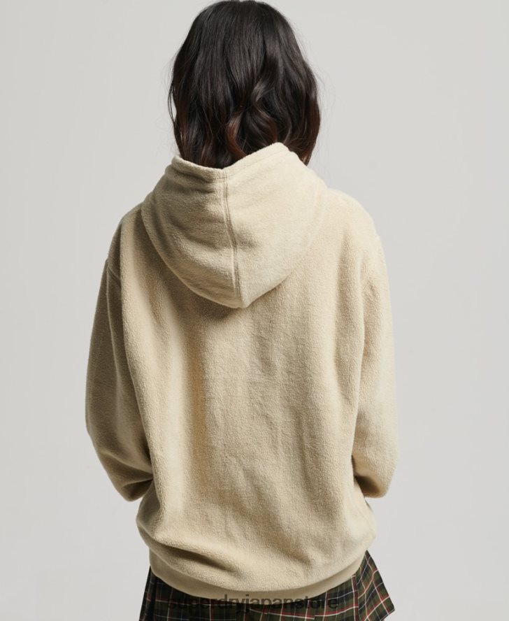 グラフィック フリース オーバーサイズ パーカー 女性 Superdry 衣類 ベージュ 2J62PZ5872