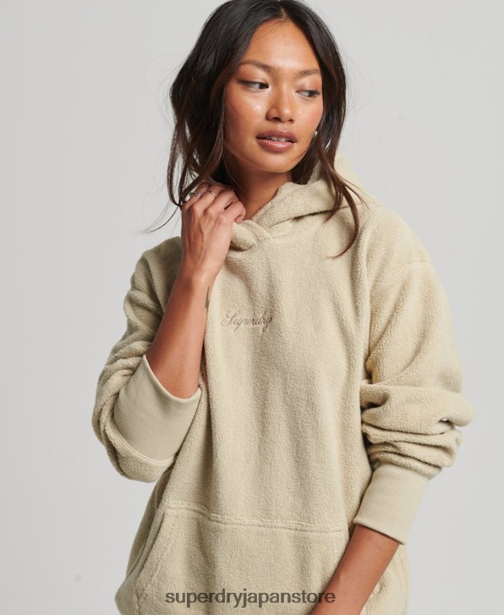 グラフィック フリース オーバーサイズ パーカー 女性 Superdry 衣類 ベージュ 2J62PZ5872