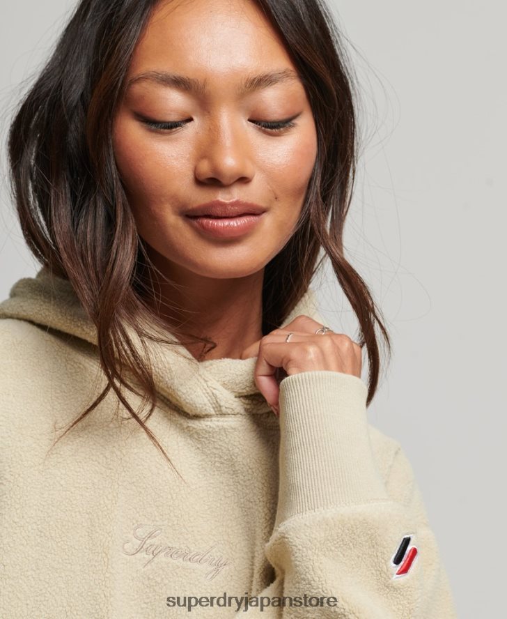 グラフィック フリース オーバーサイズ パーカー 女性 Superdry 衣類 ベージュ 2J62PZ5872