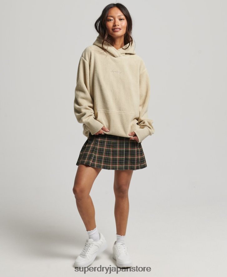グラフィック フリース オーバーサイズ パーカー 女性 Superdry 衣類 ベージュ 2J62PZ5872