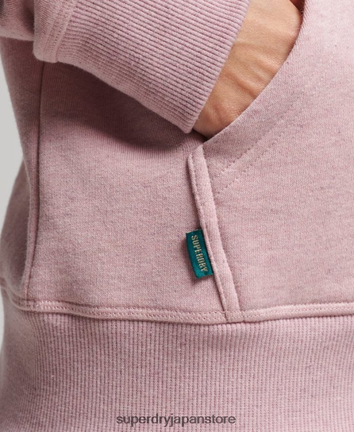 オーガニックコットンのヴィンテージロゴ刺繍パーカー 女性 Superdry 衣類 ピンク 2J62PZ5876