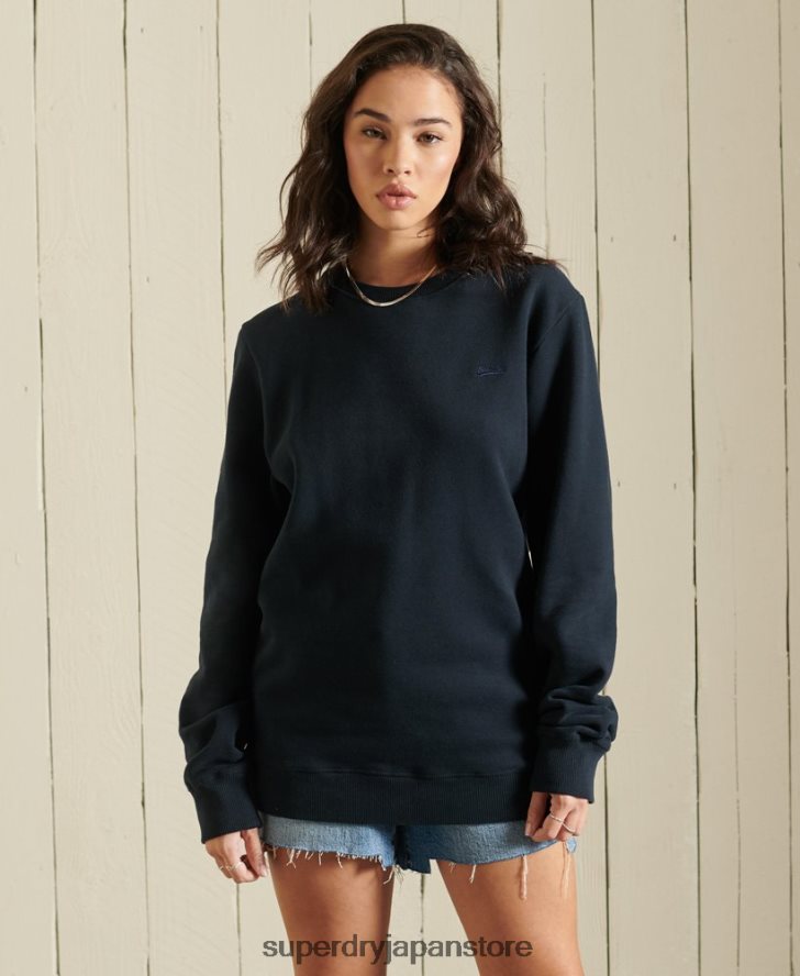 オーガニックコットン オーバーサイズ ヴィンテージ ロゴ スウェットシャツ 女性 Superdry 衣類 海軍 2J62PZ5877
