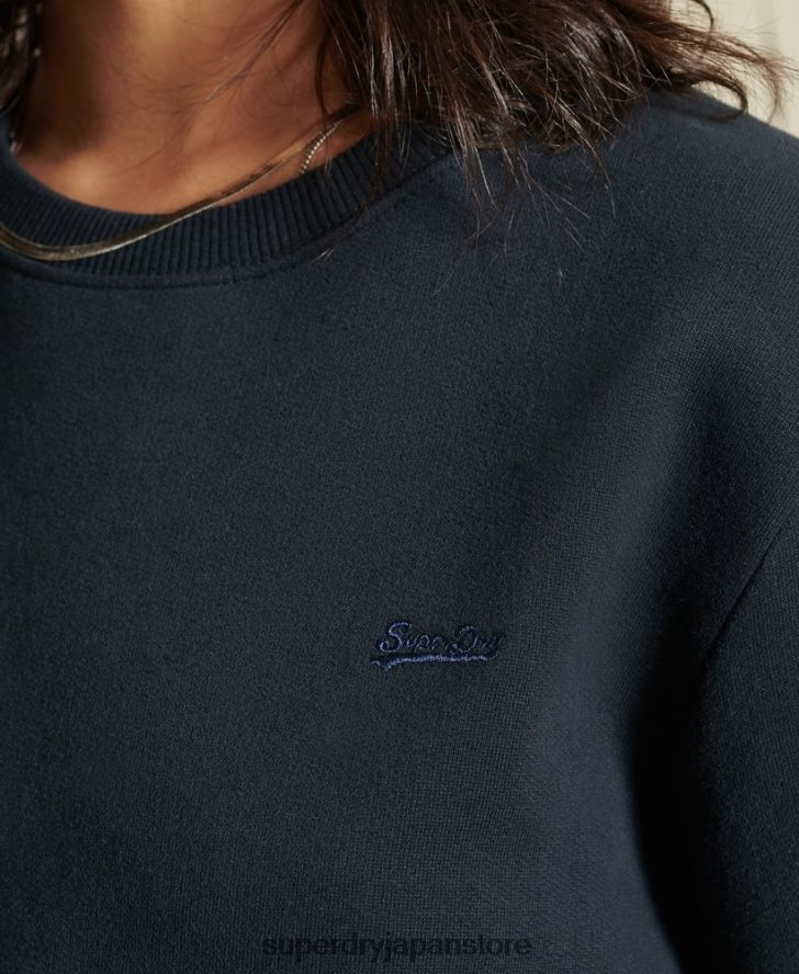 オーガニックコットン オーバーサイズ ヴィンテージ ロゴ スウェットシャツ 女性 Superdry 衣類 海軍 2J62PZ5877