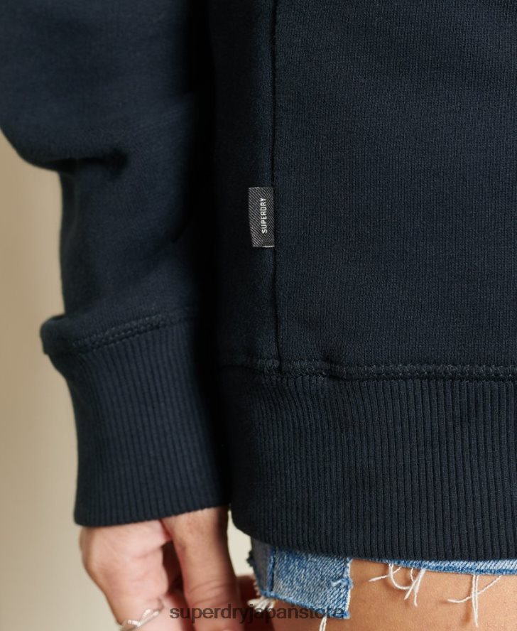 オーガニックコットン オーバーサイズ ヴィンテージ ロゴ スウェットシャツ 女性 Superdry 衣類 海軍 2J62PZ5877