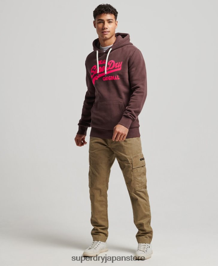 ヴィンテージロゴネオンパーカー 男性 Superdry 衣類 茶色 2J62PZ588