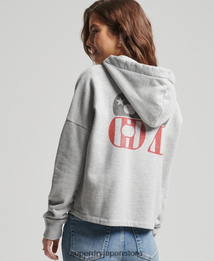 ヴィンテージサーフランチェロパーカー 女性 Superdry 衣類 ライトグレー 2J62PZ5890