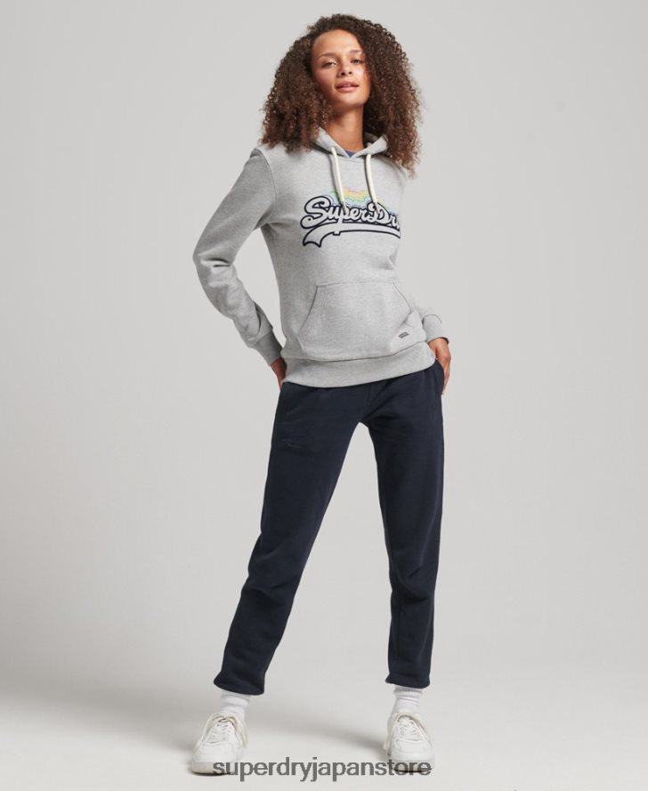 レインボーグラフィックロゴ パーカー 女性 Superdry 衣類 グレー 2J62PZ5892