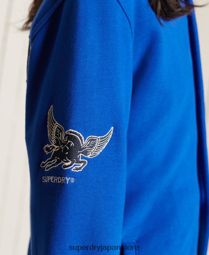 オーバーサイズ カレッジ ジャージー ボンバー ジャケット 女性 Superdry 衣類 青 2J62PZ5895