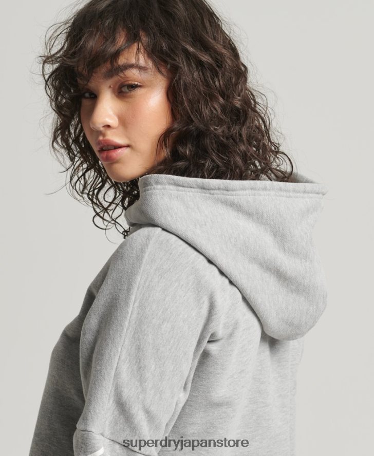スポーツクロップボックスパーカー 女性 Superdry 衣類 グレー 2J62PZ5898