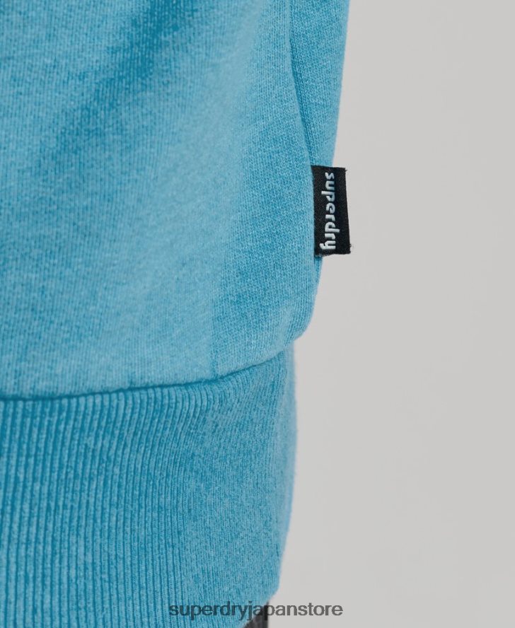 トラベルステッカー クルースウェットシャツ 男性 Superdry 衣類 青 2J62PZ589