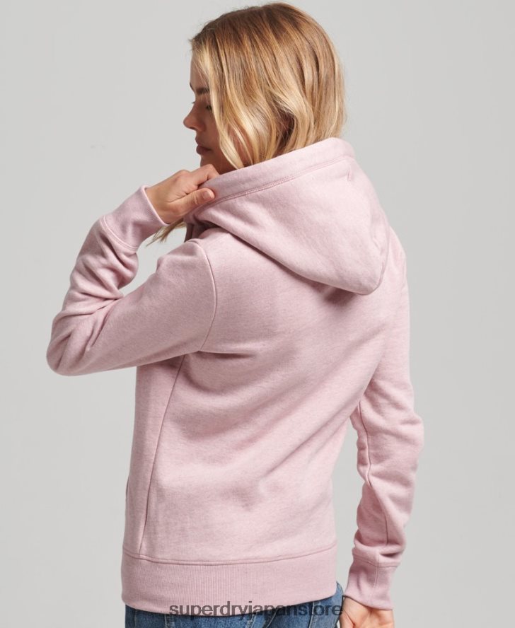 オーガニックコットン エッセンシャル ロゴ ジップ パーカー 女性 Superdry 衣類 ピンク 2J62PZ5900
