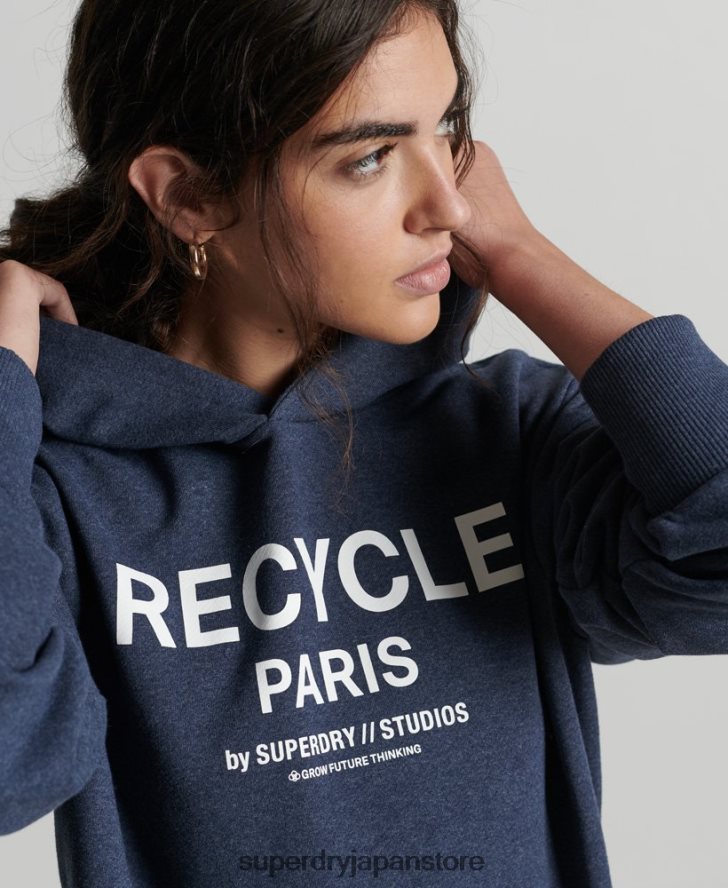 リサイクルシティパーカー 女性 Superdry 衣類 青 2J62PZ5906