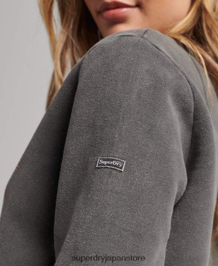 ヴィンテージ ロゴ ボロー クルー スウェットシャツ 女性 Superdry 衣類 濃い灰色 2J62PZ5910