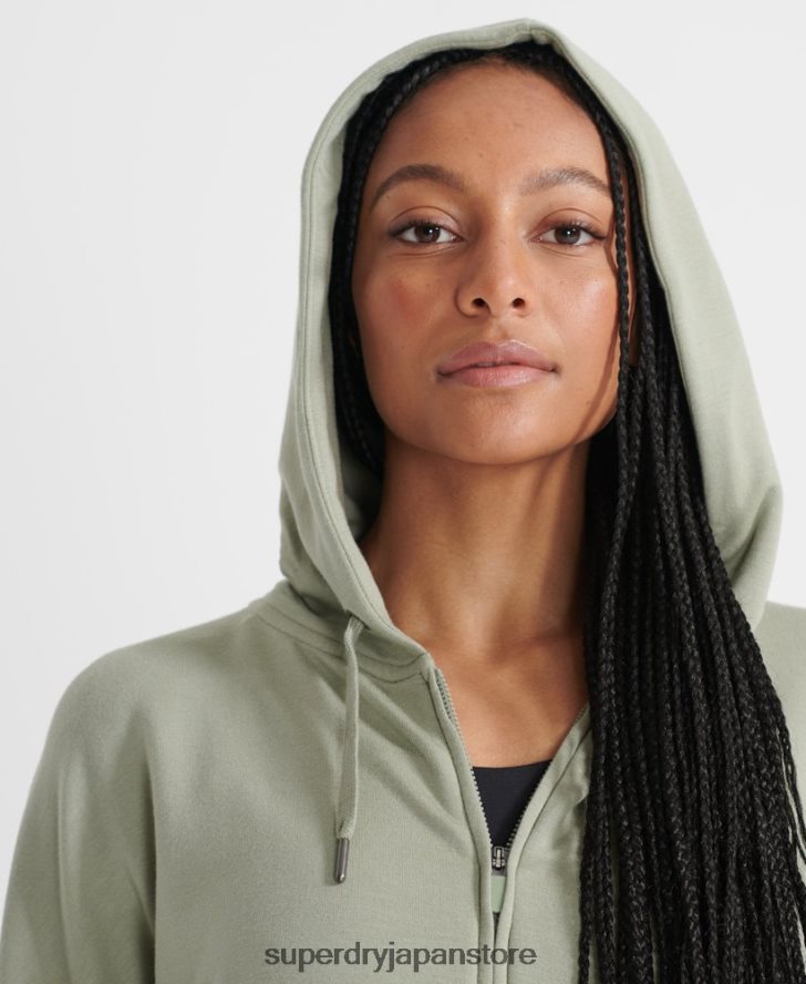 フレックスジップスルーパーカー 女性 Superdry 衣類 緑 2J62PZ5917