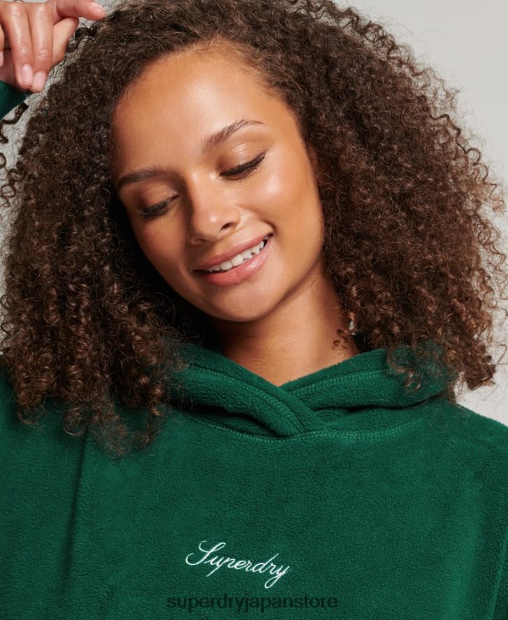 グラフィック フリース オーバーサイズ パーカー 女性 Superdry 衣類 緑 2J62PZ5919