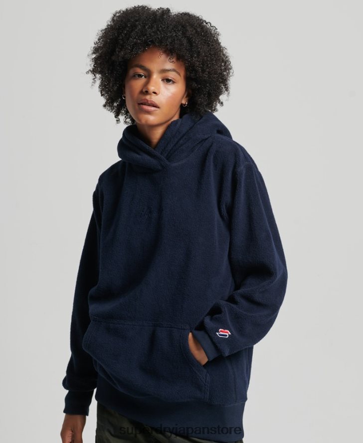 グラフィック フリース オーバーサイズ パーカー 女性 Superdry 衣類 海軍 2J62PZ5920