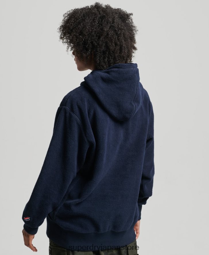 グラフィック フリース オーバーサイズ パーカー 女性 Superdry 衣類 海軍 2J62PZ5920