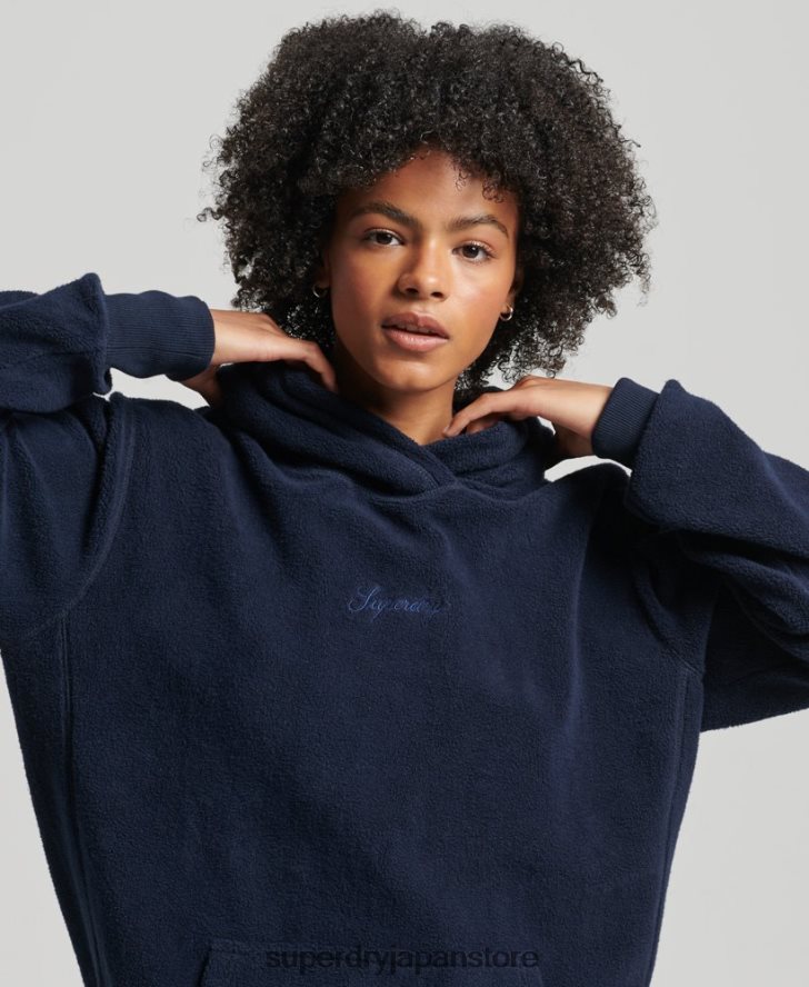 グラフィック フリース オーバーサイズ パーカー 女性 Superdry 衣類 海軍 2J62PZ5920