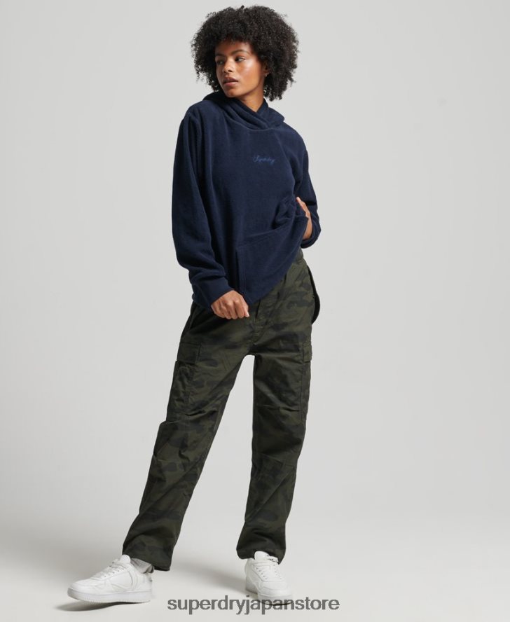 グラフィック フリース オーバーサイズ パーカー 女性 Superdry 衣類 海軍 2J62PZ5920