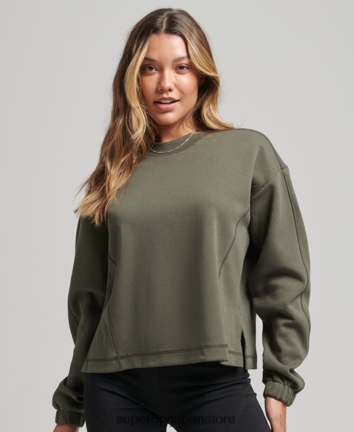 コードテッククルースウェットシャツ 女性 Superdry 衣類 カーキ 2J62PZ5921