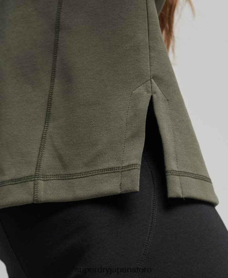コードテッククルースウェットシャツ 女性 Superdry 衣類 カーキ 2J62PZ5921