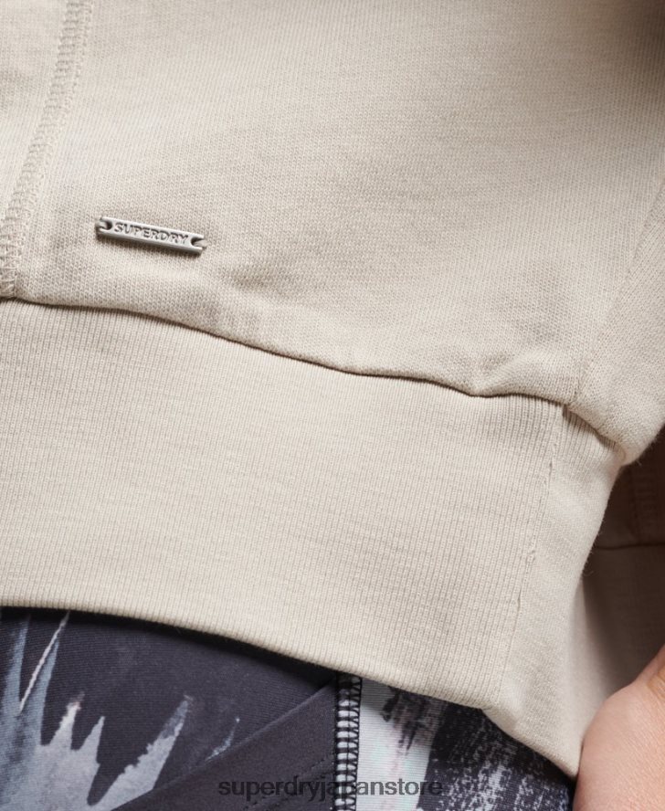 オーガニックコットン フレックス バットウィング クルー スウェットシャツ 女性 Superdry 衣類 ベージュ 2J62PZ5924
