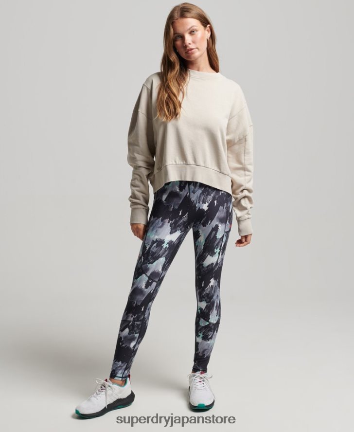 オーガニックコットン フレックス バットウィング クルー スウェットシャツ 女性 Superdry 衣類 ベージュ 2J62PZ5924