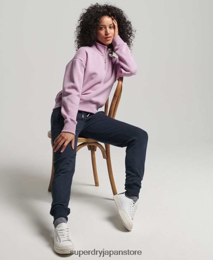 オーガニックコットン ヴィンテージロゴ ヘンリースウェットシャツ 女性 Superdry 衣類 紫 2J62PZ5926