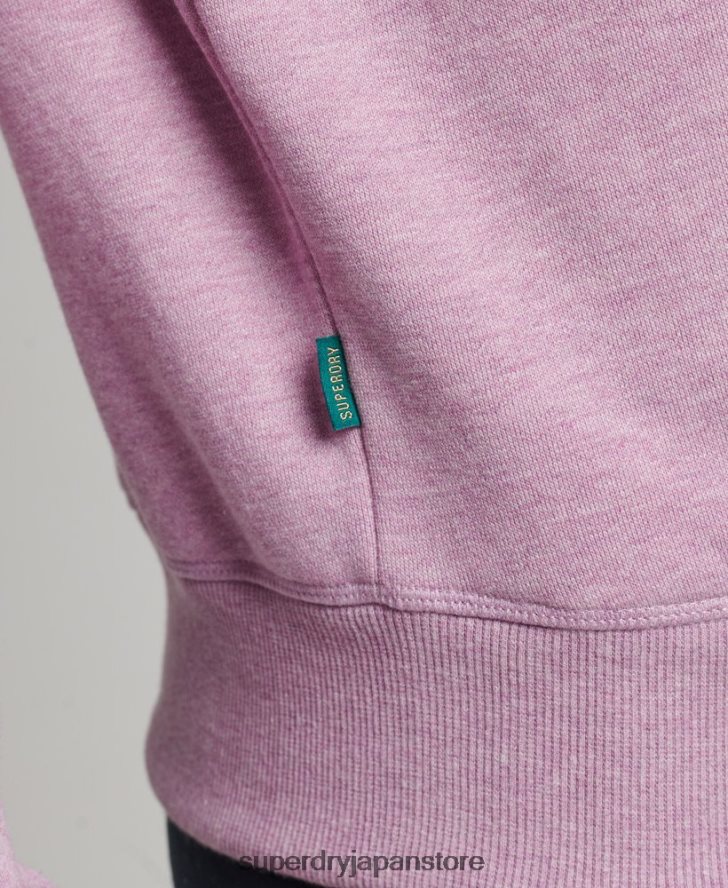 オーガニックコットン ヴィンテージロゴ ヘンリースウェットシャツ 女性 Superdry 衣類 紫 2J62PZ5926