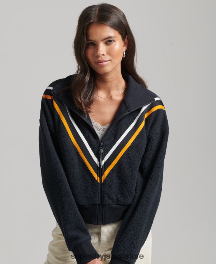 ヴィンテージシェブロンポーラーフリーストップ 女性 Superdry 衣類 海軍 2J62PZ5927