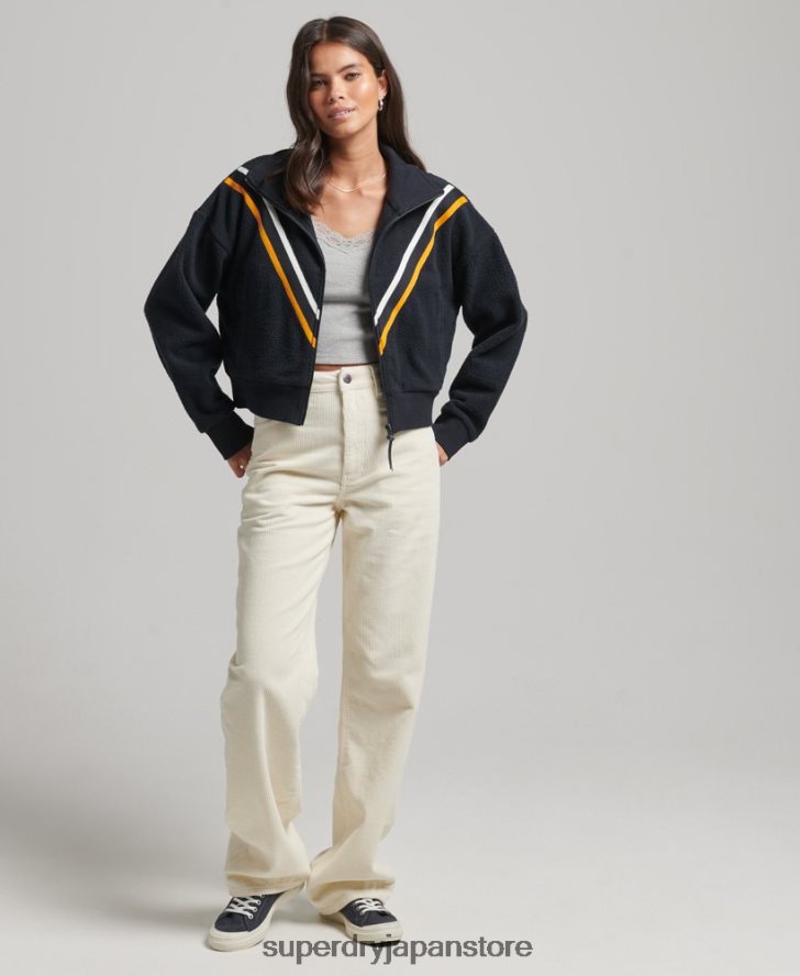 ヴィンテージシェブロンポーラーフリーストップ 女性 Superdry 衣類 海軍 2J62PZ5927