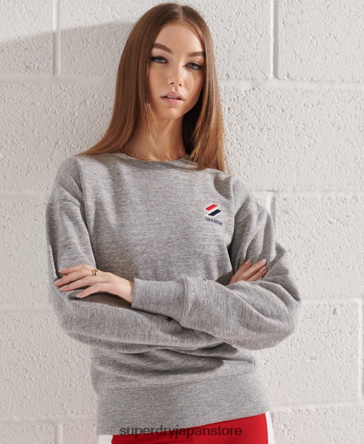 スポーツスタイルのエッセンシャルクルースウェットシャツ 女性 Superdry 衣類 ライトグレー 2J62PZ5931